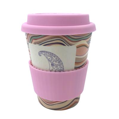 China Sustainable Biodegradable Bamboo Fiber Plastic Reusable Coffee Mug Travel Mug for sale