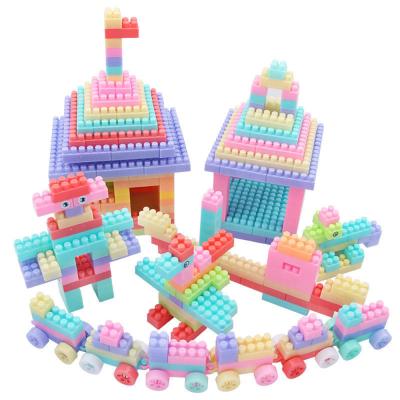 China Construction Toy BPA Free Plastic Kids Stacking Train Building Blocks Toy Set for sale