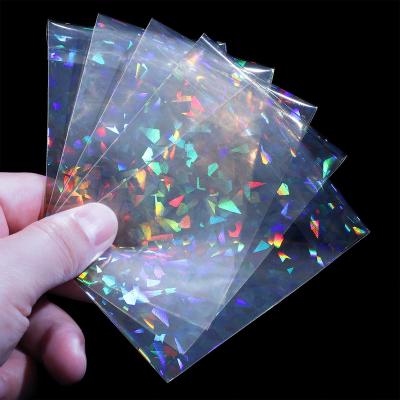 China New High Quality Gemstone Laser Instant Broken Glass Card Sleeves Holographic Games Card Sleeve Collectible Card Cover Device Magic Sleeves for sale