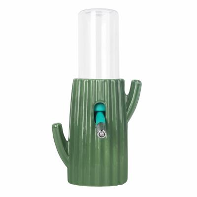 China Manufacturer Wholesale Cactus Ceramic Automatic Water Bottle Holder Pet Hamster Bottle Drinking Water Post Bracket for sale