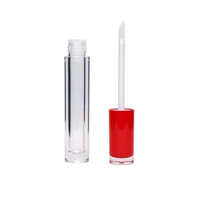 China Cosmetic 5 Colors Containers With Clear Plastic Lip Gloss Brush Bottles Empty Lip Gloss Tubes for sale