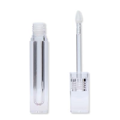 China Cosmetic Lip Gloss Packaging Clear Petg Plastic Square Container Lip Gloss Tube With Big Applicator for sale