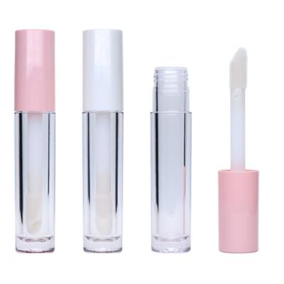 China Cosmetic Containers Tubes Cylinder With Clear Round Big Wands Lip Gloss Tube With Lid Custom Made for sale