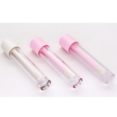 China Large Cosmetic Container Stock Gold Brush Applicator Lip Gloss Tubes Wand Cylinder Petg Lip Gloss Tube for sale