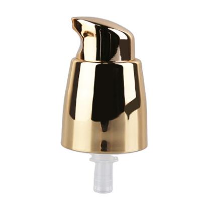 China Non Spill 18/410 Dispenser Head With Caps Gold Aluminum Meatallic High Quality Closure Cream Pump 22/400 for sale