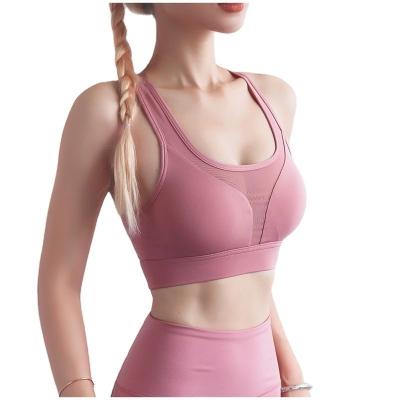 China 2022 hot sale sport Para tiras material bra antibacterial customized lulu sports bra with long top mesh sports bra wholesale for sale