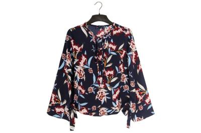 China Sommer-Mode kopierte Damen druckten Bluse der Blumendruck-Hemd-Frauen zu verkaufen