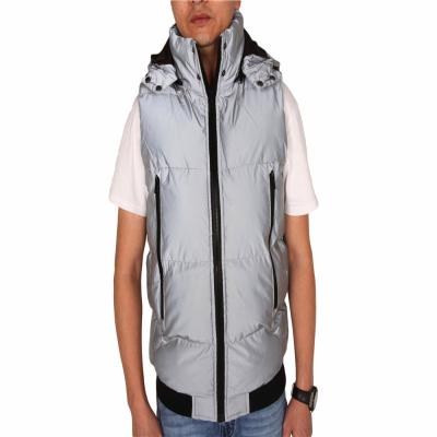 China YKK Zipper Pockets Grey Men's Padded Gilet 100% Nylon Shell for sale