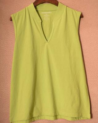 China Refreshing Style Ladies Summer Vest 95% Cotton Green Tank Top Womens for sale