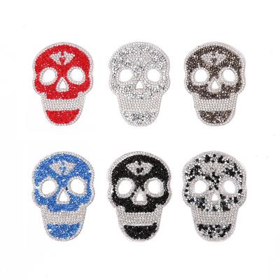 China Flatback Skull Creative Hot Melt Transfer Ironing Shoes Dress Decoration Crystal Rhinestones for sale