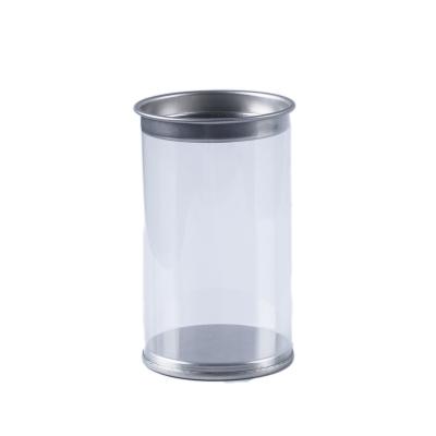 China Disposable Clear PVC Powder Puff Packaging Box Cosmetic Egg Storage Boxes Tin Plastic Cylinder for sale