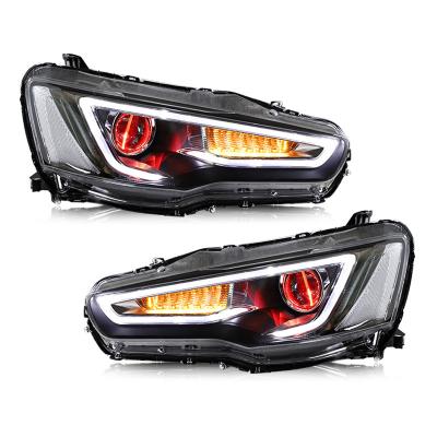 China 2008-2017 Sequential Turn Signal LED Headlights Front Lamp Sequentail Demon Eyes Lights For Mitsubishi Galant Lancer Fortis Ex Led Lancer for sale