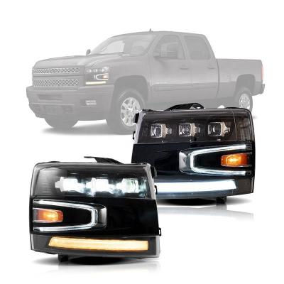 China Sequential Turn Signal Led Headlights 1500 2500HD 3500HD HD 2500 3500 2007-2013 Animation DRL Front Lamp Head Lights For Chevrolet Silverado for sale