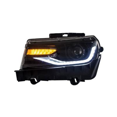 China Sequential Manufacturer For Car Headlight Turn Signal Light For Camaro Front Lamp RGB Colorful Headlight With Moving Signal 2014-2015 +turn Signal+drl for sale