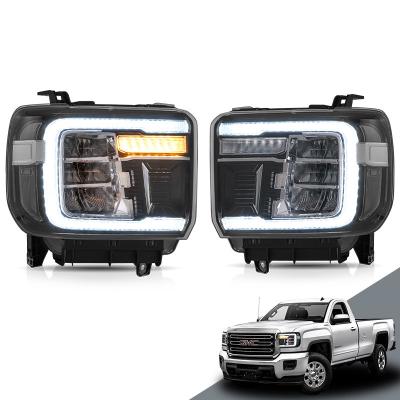 China Full LED Front Car Lamp For GMC Sequential Turn Signal Headlights sierra 1500 2014-2018 sierras 2500HD 3500HD 2015-2019 lights for sale