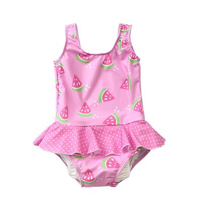 China Custom Little Girls Baby Girls Antibacterial One Piece Swimsuit Infant Swimwear Ruffles Cute Bikini Kids Beach Wear for sale