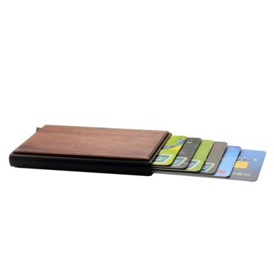 China As Same As Sample 2021 Hot Selling High Quality Aluminum Business Card Holder With Wooden for sale