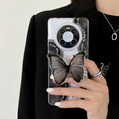 China 2022 New Dark Black Butterfly Design Shockproof Soft TPU Phone Cover For Huawei P30 P40 P50 nova 4 5 6 phone cases for sale