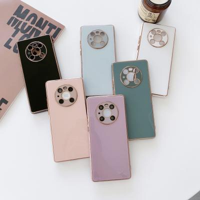 China New Arrivals Anti-fall Fashion TPU Plated Glass Phone Case For Huawei P40 Mate30 Mate 40 Plating Phone Case for sale