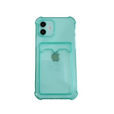 China Transparent Anti-fall TPU Phone Case Bumper Slim Shockproof Protect Phone Cover For iPhone 13 12 12pro 11 XS XS MAX Card Slots Wallet Case for sale