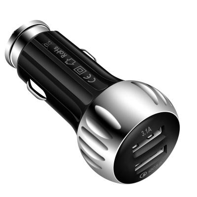 China Car Adapter 5V/3A 38W Quick QC 3.0 USB Car Charger High Speed ​​Fast Charging Dual Port Charger For iPhone Samsung Huawei for sale