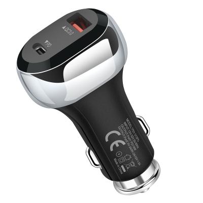 China 2021 High Speed ​​USB Car Charger Fast Type C Compact Power Adapter 38W Palladium Car Charger For Samsung Huawei Xiaomi Tablets for sale