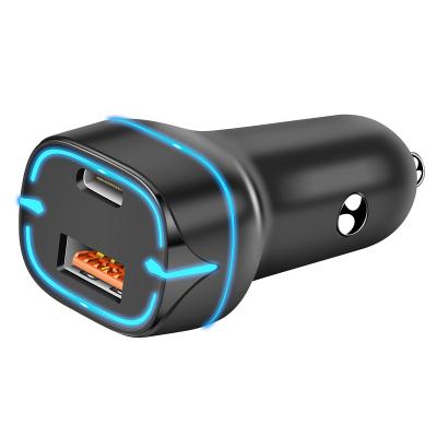 China 2021 New Arrival 52W PD USB C Car Charger High Speed ​​Fast Charging iPhone Huawei Xiaomi Tablet For Type C PD Real Power Car Chargers for sale