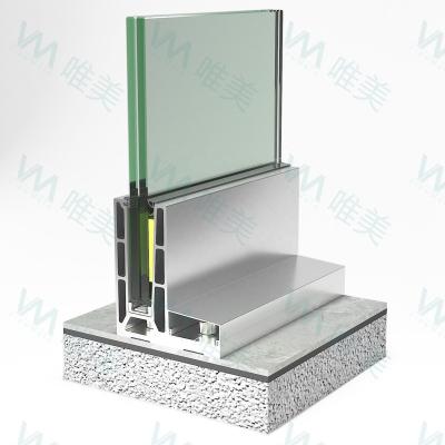 China Modern Exterior U Channel Aluminum Frameless Glass Railing For Deck Balcony for sale