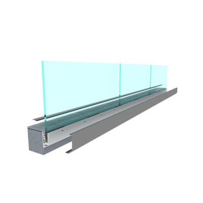 China Modern Aluminum U Channel Outdoor Balcony Laminated Tempered All Glass Railing System for sale