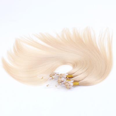 China Raw Virgin Ring Natural Hair Extensions Unprocessed Quality Silky Straight Micro Loop Superb Wave Cuticle Aligned Mirco Ring Tip Hair for sale