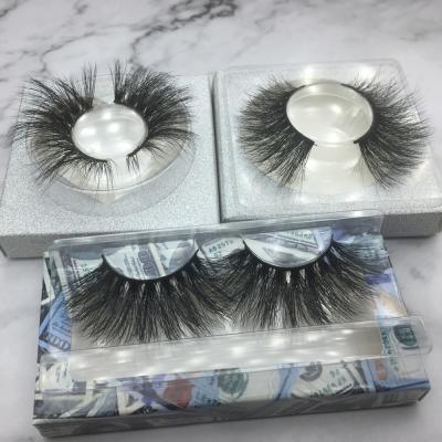 China Long/Thick/Cross 25mm Mink 5d Strip Eyelash Sellers 100% Handmade Fluffy Siberian Mink Lashes With Packaging Box for sale