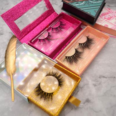 China Thick full volume lashes mink/crisscross private label 16mm-20mm whips wholesale seller 5d strip mink lashes fluffy with own brand logo for sale