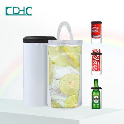 China Sublimation 12oz 14oz 15oz 16oz Tumbler White Bucket Beer Slim Can Lids Viable Wholesales 2 Insulated 4 In 1 Cooler Box Sublimation for sale