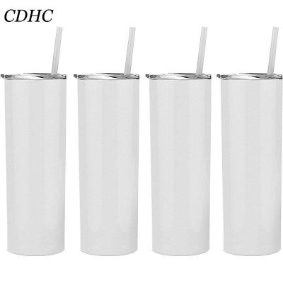 China US Warehouse Tumbler Stainless Steel Double Wall Insulated Vacuum Travel Mug 20 oz Sublimation Blanks Straight Lean Tumblers for sale