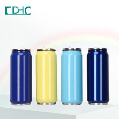 China Wholesale 330ml Disposable Beverage Cans Vacuum Cola Can Mug Double Wall Stainless Steel Cola Water Bottle With Ice Cube for sale