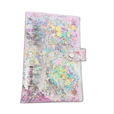 China 2021 Factory New Style Printed Custom Colorful PVC Notebook Cover A6 Glitter Budget Binding Notebook Cover With 6 Rings for sale