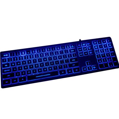 China Plug and Play Standard Slim Ergonomic ABS USB Wired Backlit RGB Computer Keyboards for Apple and Window for sale