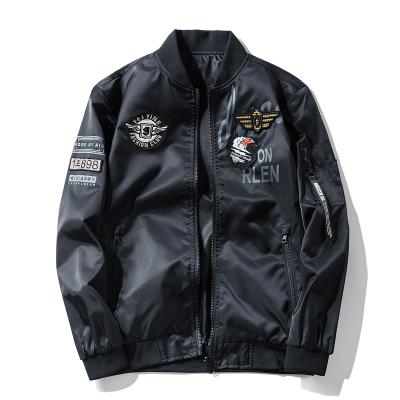 China Breathable Flight Jacket Mens Fashion Logo Embroidery Casual Bomber Jacket for sale