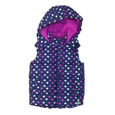 China OEM Sustainable Heart Printing Kids Girls Winter Windproof Outdoor Vest for sale