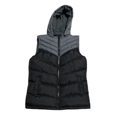 China Breathable Patchwork Color Men Winter Vest Winter Breath Matching Hooded Vest for sale