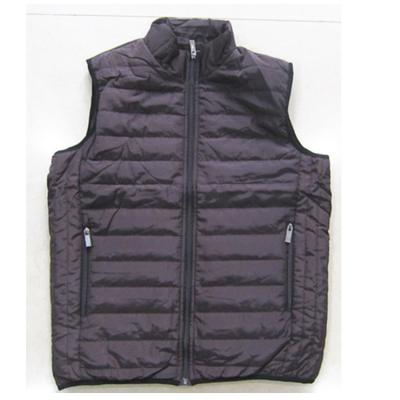 China New Sustainable Ready Made Garment Mens Stock Quilted Padding Fur Lining Vest for sale