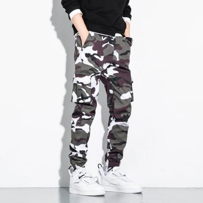 China 2021 Anti-pilling Military Camouflage Men's Cargo Pants 100% Cotton Straight Hip Hop Pants Wholesale for sale