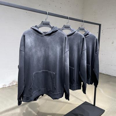 China Vintage Gradient Anti-pilling Washed Hoodies 380gsm Terry Cotton Oversized Hoodies Unisex Wholesale for sale