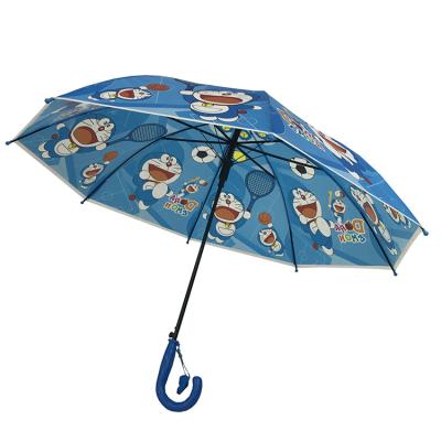 China Minimalist Fujian Children's Cute Transparent Umbrella POE Heat Transfer Printing Safe Blue Umbrella for sale