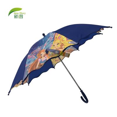 China Large high quality and safty minimalist kids semi-automatic umbrella with cute design for sale