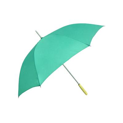 China Contemporary Large Straight Wooden Handle Golf Windproof Umbrella With Silk Screen Printing Custom Made for sale