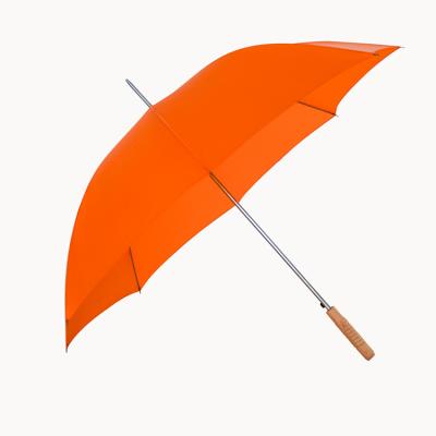 China 8 Color Minimalist Custom Made Pure Bones Strong Windproof Semi-automatic Umbrella With Wooden Handle for sale