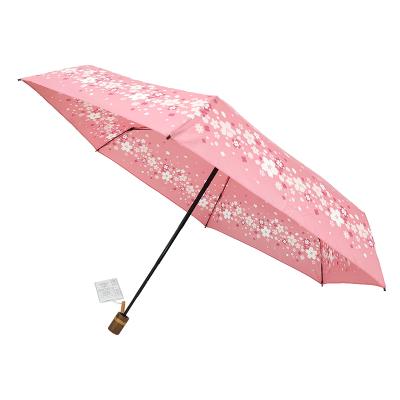 China Art Decor Hot Selling 5 Fold Umbrellas Handbags Good Quality Wood Custom Small Umbrella Pink for sale