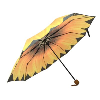 China 2021 New Style Contemporary Wholesale Multiple Colors Pongee Cloth 3 Fold Umbrella for sale