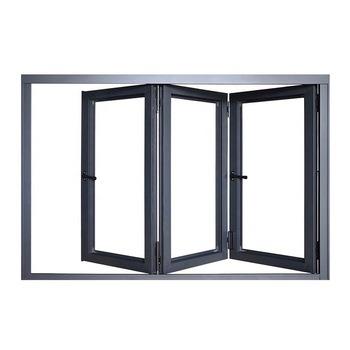 China Foshan factory price folding window aluminum glass bifold fold up window Te koop